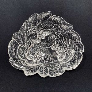 Vintage Indian Glass Clear Loganberry Bon Bon Bowl